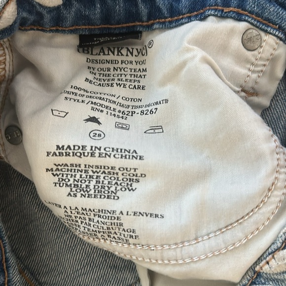 Denim Shorts Blank NYC the Barrow embroidered cut off shorts size 28 - Picture 6 of 11
